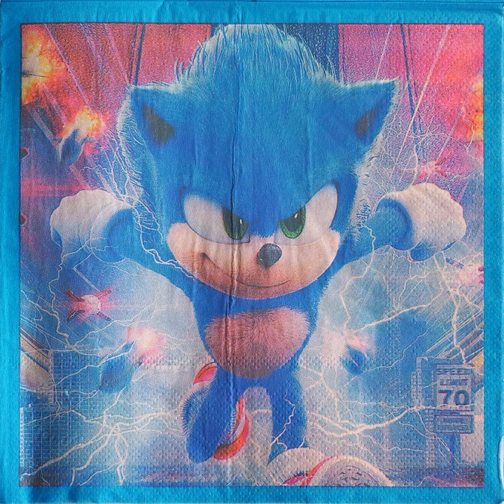 Set 20 servetele petrecere Balloo Sonic, multicolor