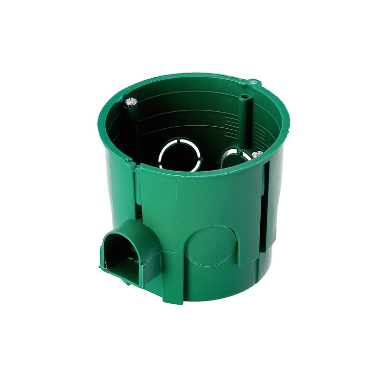 100x Doza de conexiune incastrata Ø60 adanca cu suruburi verde EDO777894 EDO Technic
