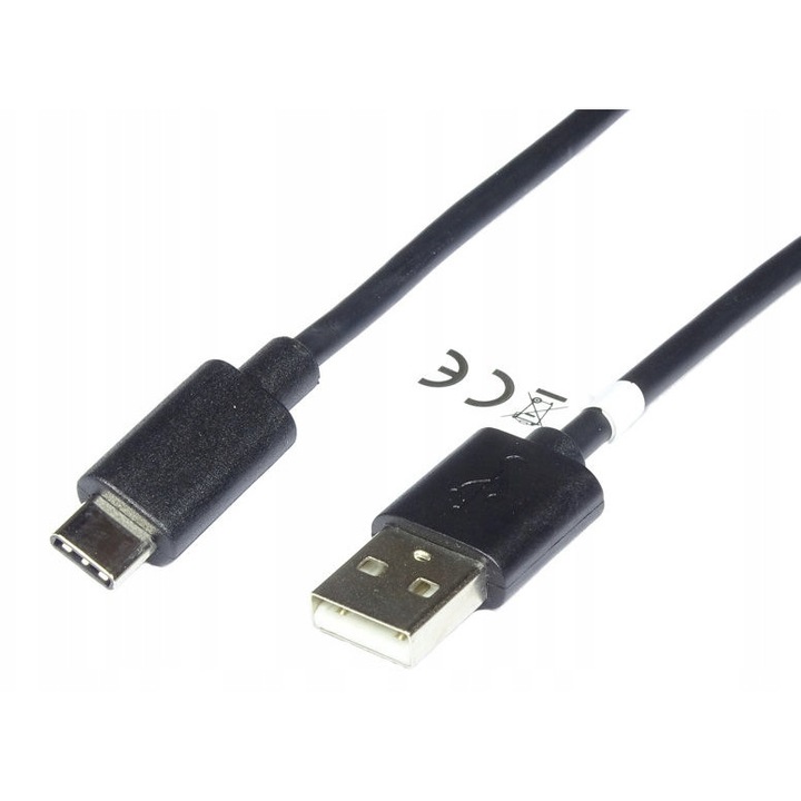 Cablu Vitalco DSKU400 USB-C la USB-A, 1m, Negru