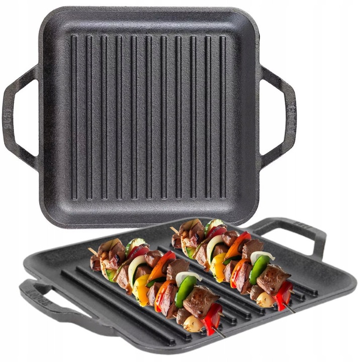 Тиган за грил от чугун Lodge 28 см - идеален за пържоли и зеленчуци