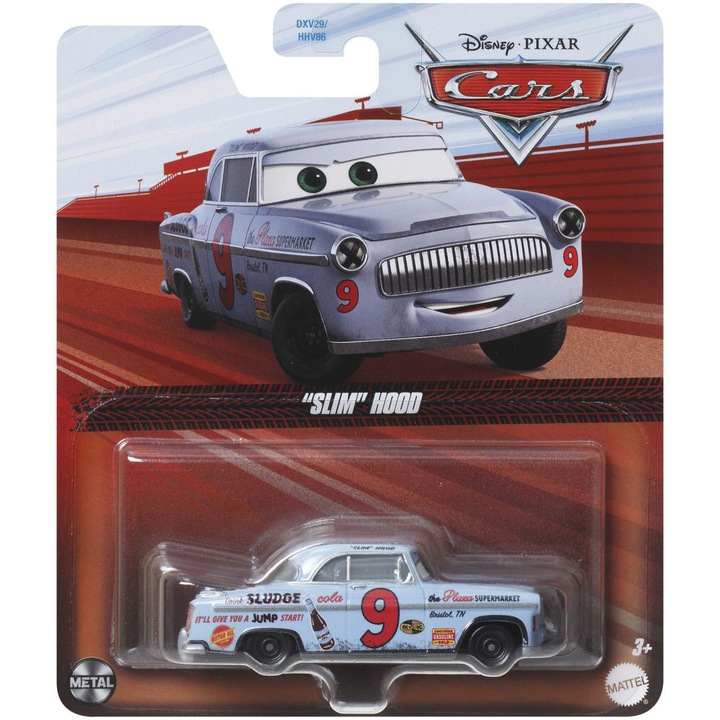 Disney Cars 3 kisautó - "Slim" Hood, 1:55 méretarány