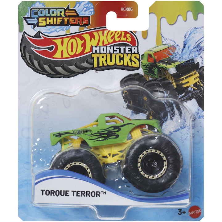 Hot Wheels Monster Trucks - Color Shifters kisautó, Torque Terror, 1:64