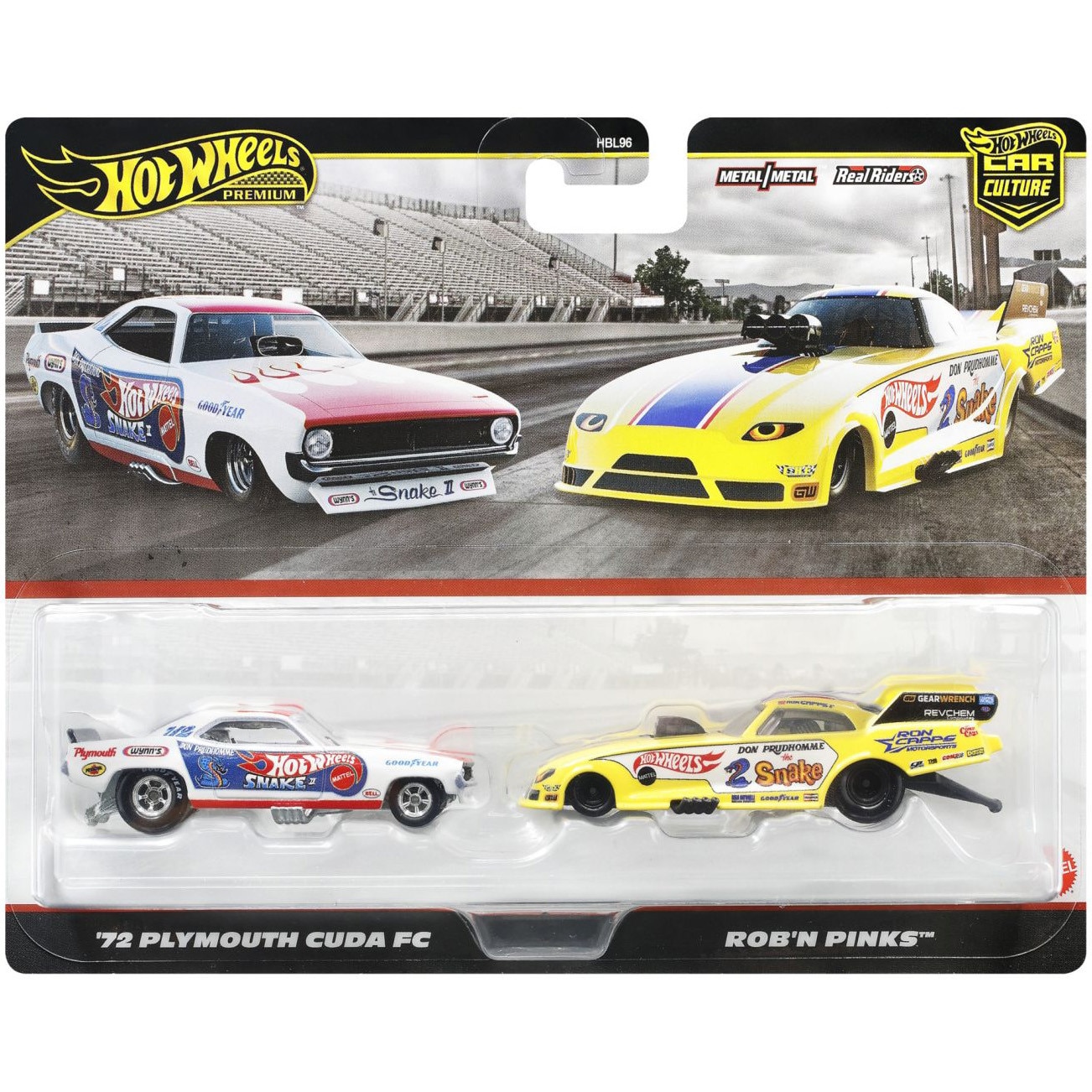 Set 2 masinute metalice Hot Wheels - Plymouth Cuda FC '72 si Rob'N Pinks, 1:64