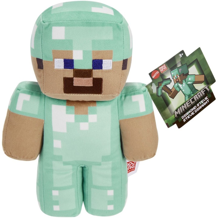 Плюшена играчка Minecraft, Diamond Steve, 20 см