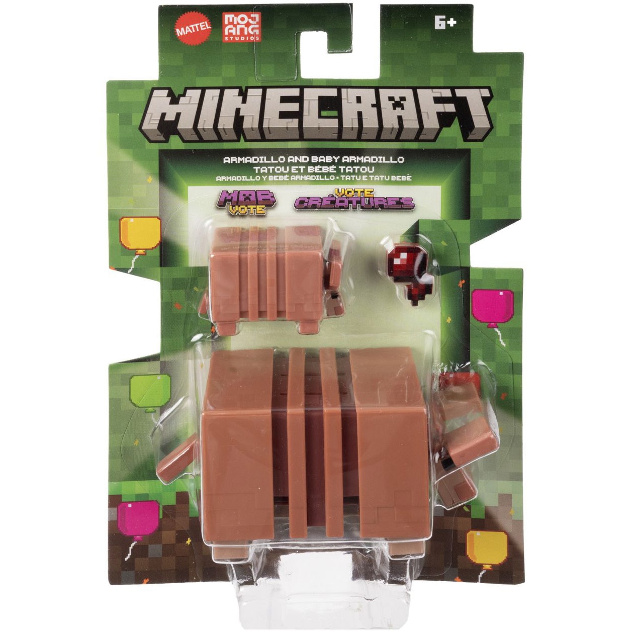 Figurina Minecraft Craft A Block - Armadillo si Baby Armadillo, 8 cm
