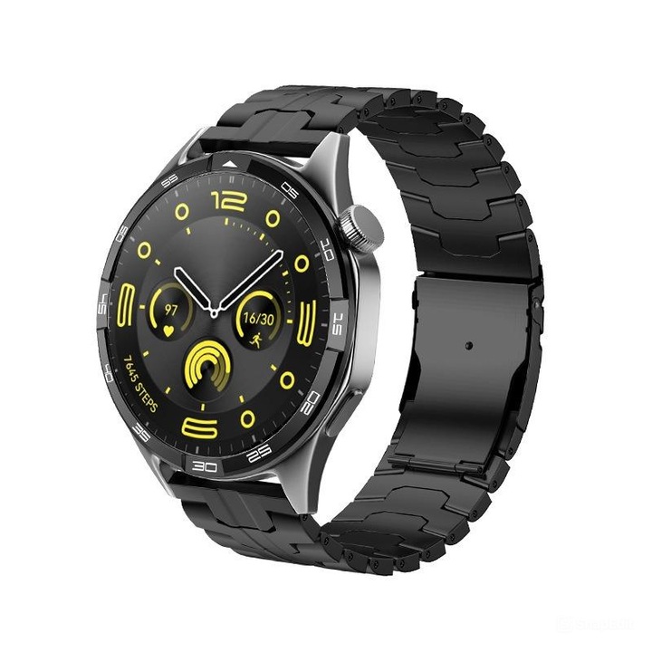 Ceas smartwatch sport ZYTEQ®️, Super AMOLED, functie apelare Bluetooth, monitorizare ECG & Ritm Cardiac, rezistent la apa IP67, negru