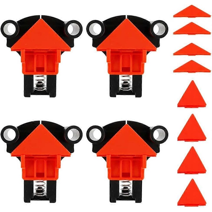 Set cleme unghiulare 4 buc, 60/90/120 grade, ajustabile, pentru lemn, unghi fixare, unelte DIY