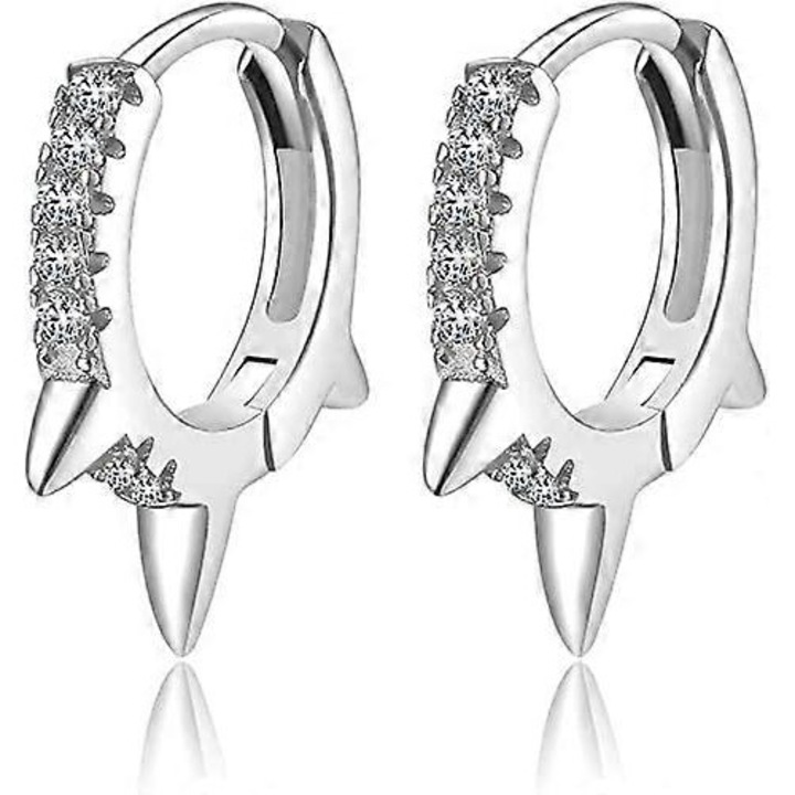 Cercei dama, argint placat cu aur de 14k, 12mm x 8mm