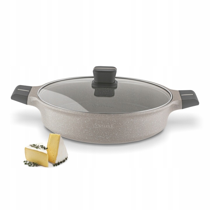 Starke Pro Stoneware Marble indukciós serpenyő 28 cm fedővel