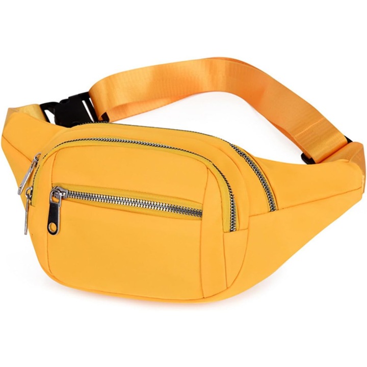 Női sporttáska, sárga, nagy kapacitású, Oxford anyag