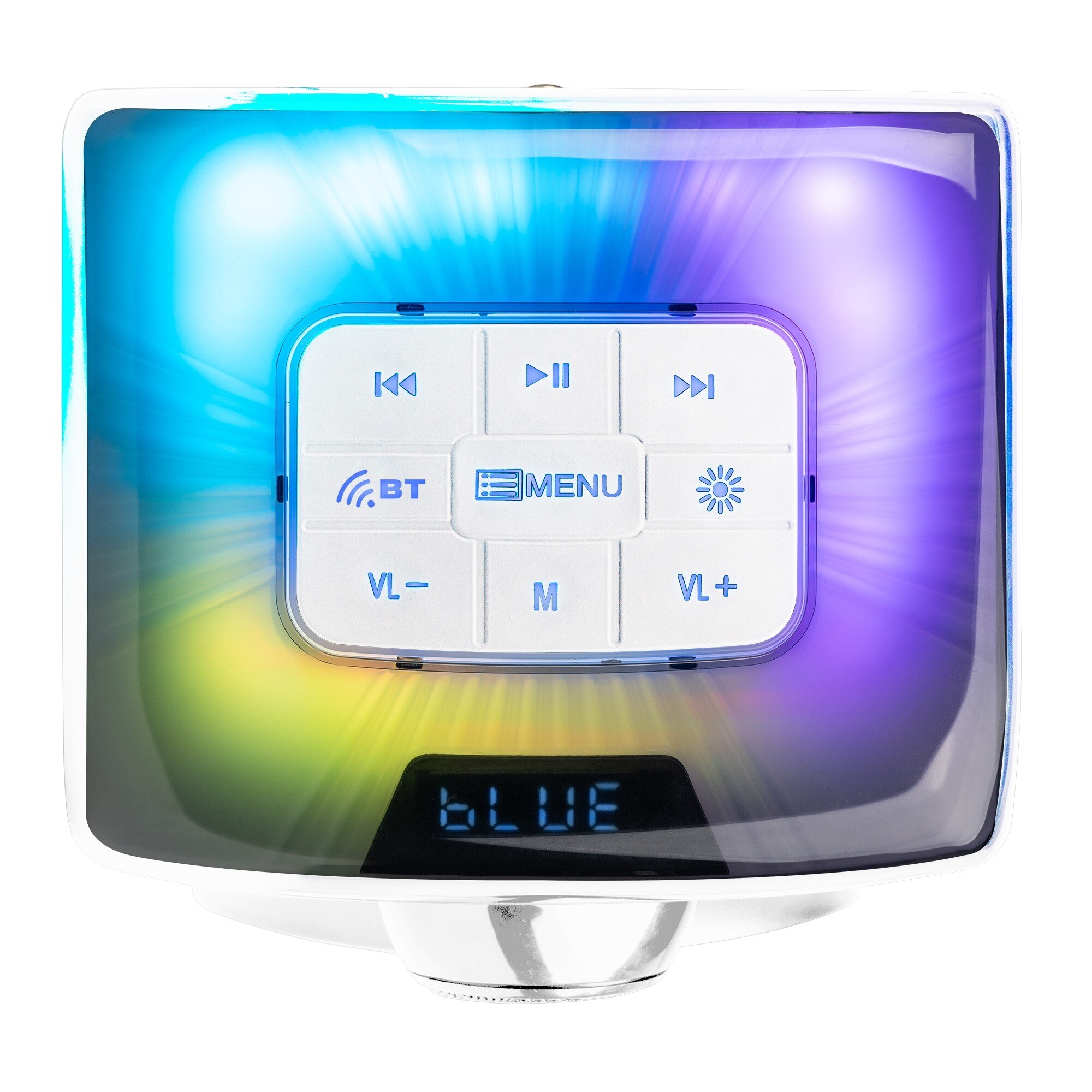 Set 2 boxe amplificate cu LED, 5.25", 120W, Bluetooth/USB, alb, Fenton TRACK2.0