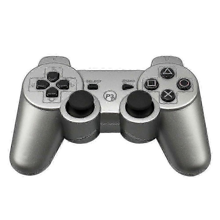 Controler wireless pentru PS3, Bluetooth, 450mAh, gri argintiu