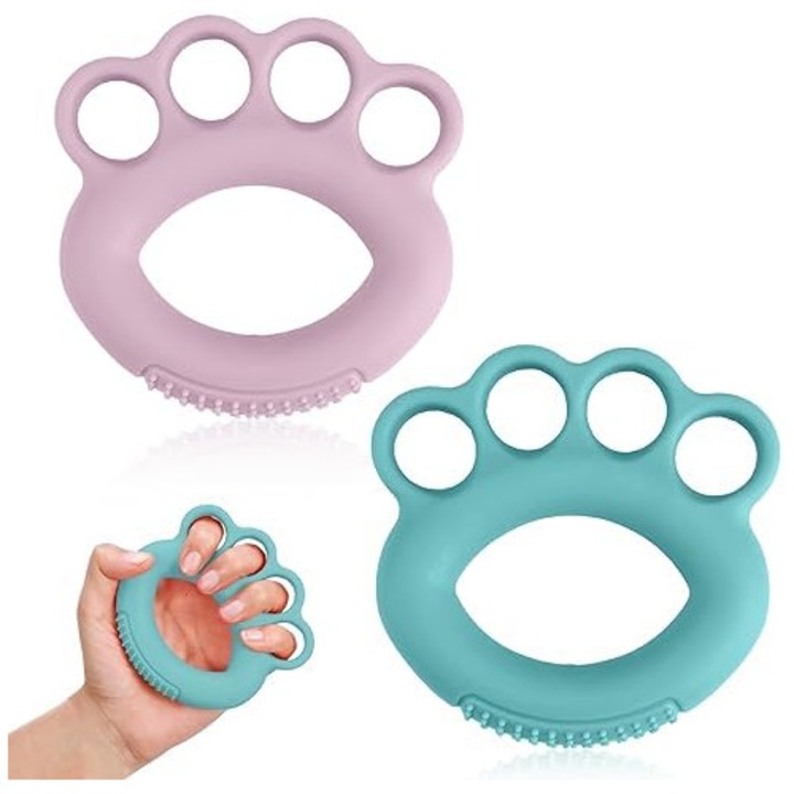 Set 2 mingi fitness pentru exercitii de mana, 20LB roz si 50LB albastru, dimensiune moderata, design antiderapant