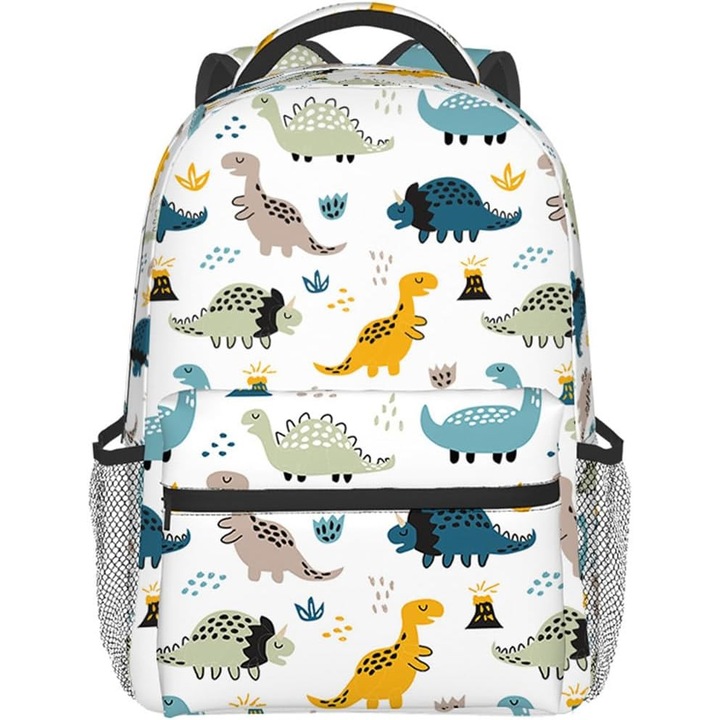 Rucsac copii, capacitate mare, 3 buzunare, material nylon, multicolor, 30x40x15cm