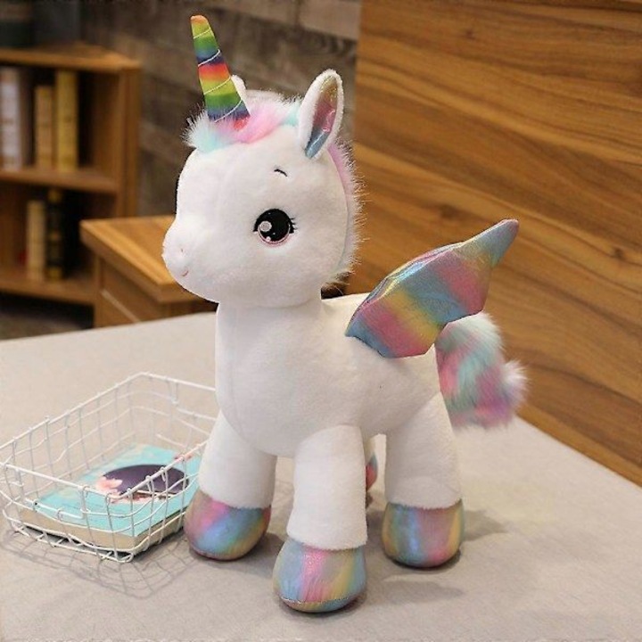 Jucarie de plus, Unicorn fantastic, 40cm, roz, cu aripi, pentru copii