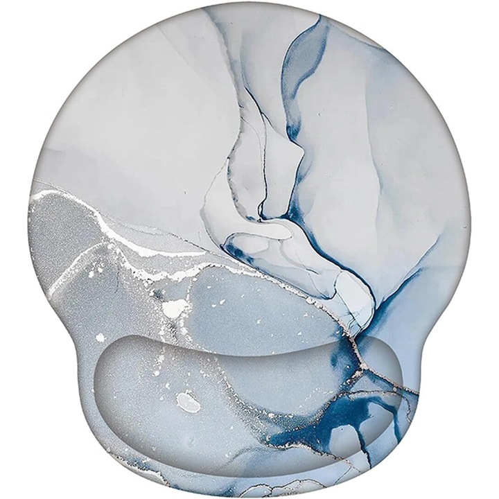 Mousepad cu suport pentru incheietura, dimensiuni 250x220x18mm, baza din cauciuc antiderapant, design modern, multicolor