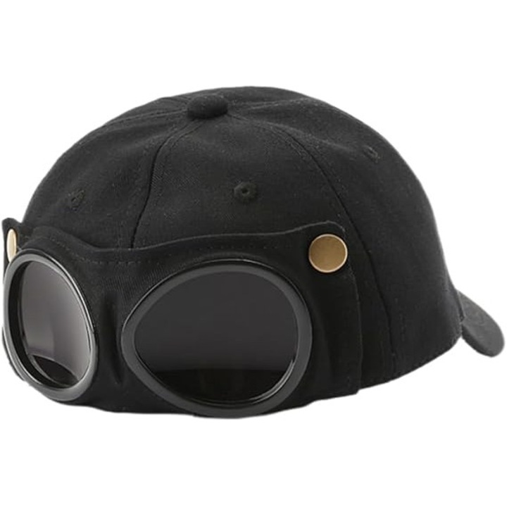 Sapca cu ochelari de soare, neagra, unisex, design unic, material confortabil