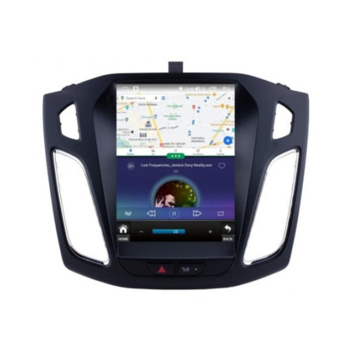 Dedikált Android Tesla stílusú navigáció Ford Focus 3 2011 - 2018, 4 GB RAM, Dual Zone GPS rádió, 9,7" HD IPS érintőképernyő, Wi-Fi internet és 4G SIM foglalat, Bluetooth, MirrorLink, USB