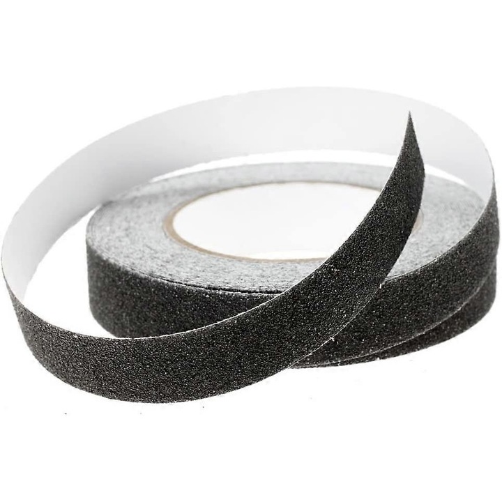 Banda adeziva antiderapanta neagra, 25mmx5m, set 2 bucati