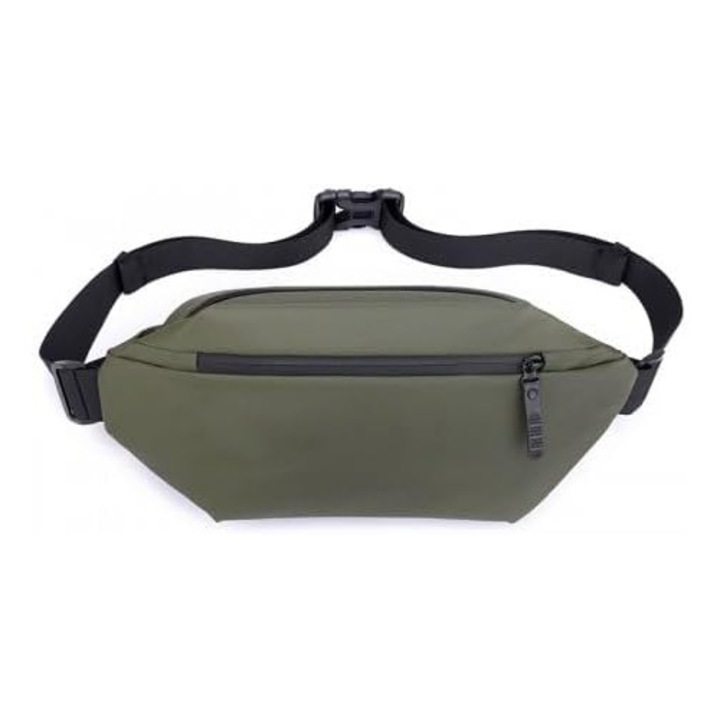 Vízálló válltáska, 15x38cm, nagy kapacitású, katonai zöld, szett férfiaknak, nőknek