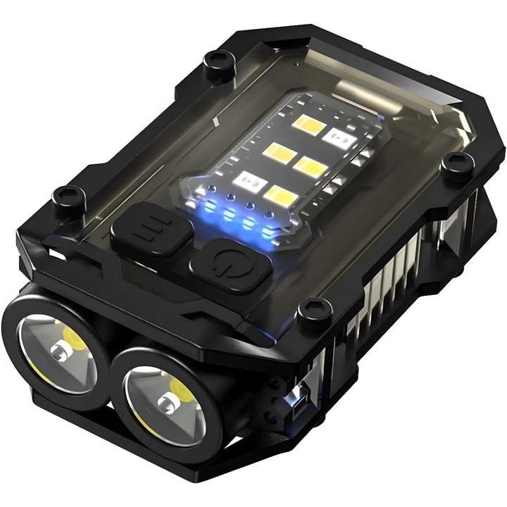 Újratölthető LED lámpa, 1000 lumen, 8 világítási mód, kompakt kialakítás, mágneses talp, fekete