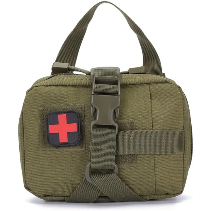 Trusa de prim ajutor, echipament tactic, geanta medicala, verde
