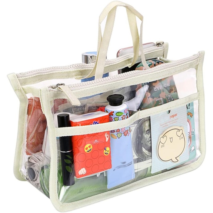 Organizator de geanta transparent din PVC, 28x16x9cm