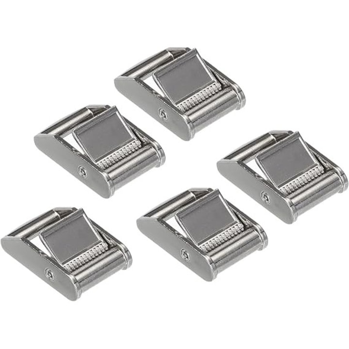 3 db fém csat készlet zárrendszerrel, 25mm, 52.5mm x 32mm, ezüst