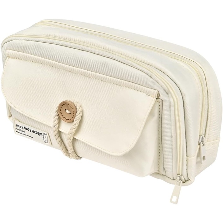 Penare, 3 compartimente, bej, 23x8x12cm