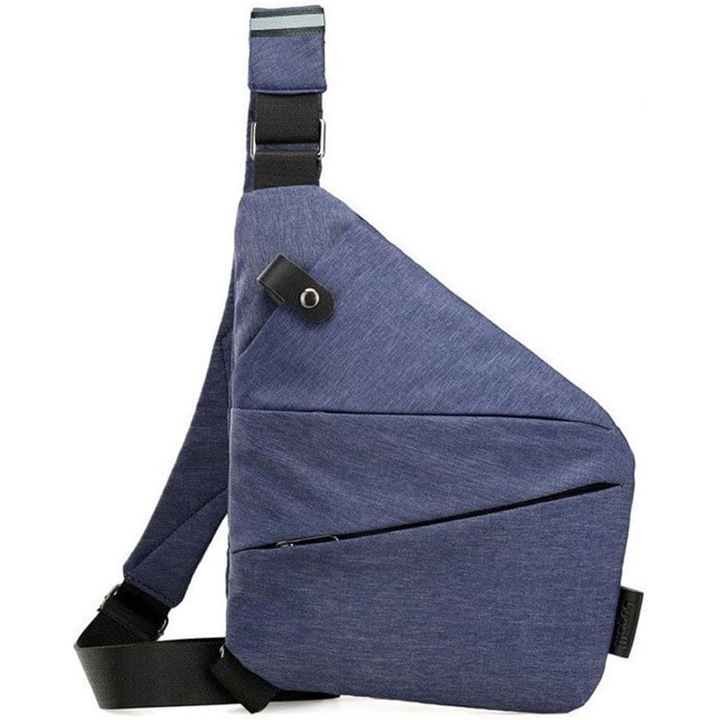 Rucsac anti-furt, impermeabil, capacitate mare, design ergonomic, albastru