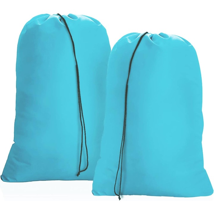 Sac de rufe mare, set 2 bucati, material rezistent la rupere, inchidere cu snur, portabil