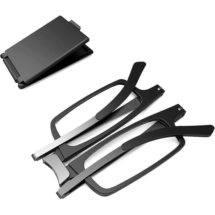 Ochelari de vedere pliabili ultralight, set cu husa compacta, 300 dioptrii, multicolor, 9.76g