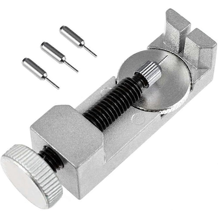 Instrument pentru ajustarea curelelor de ceas, 4 extractoare de pini, metal rezistent, latime maxima 30mm