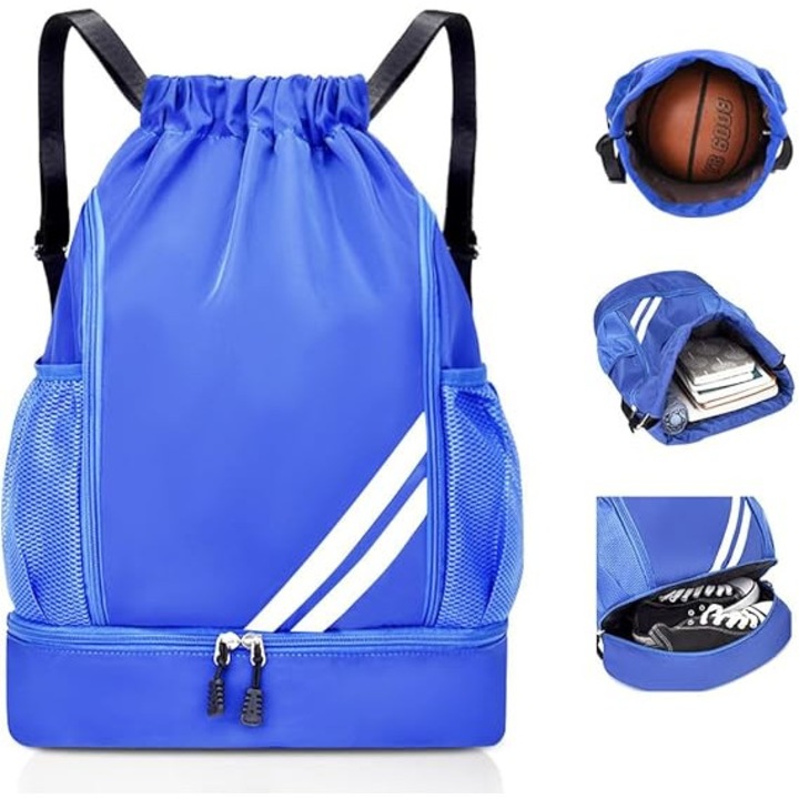 Sport hátizsák, nagy kapacitású, vízálló, kék, 16.9"x13.4"