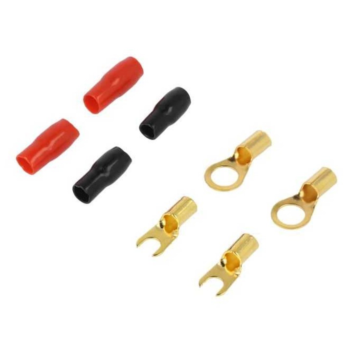 Set 4 papuci electrici 10GA izolați roșu și negru pentru sertizare 4CarMedia, 4mm