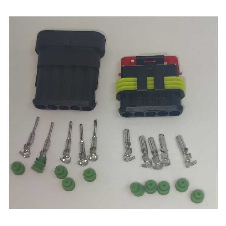 Set conectori cablu Superseal 1.5, 5 pini, etanș IP67, TE Connectivity