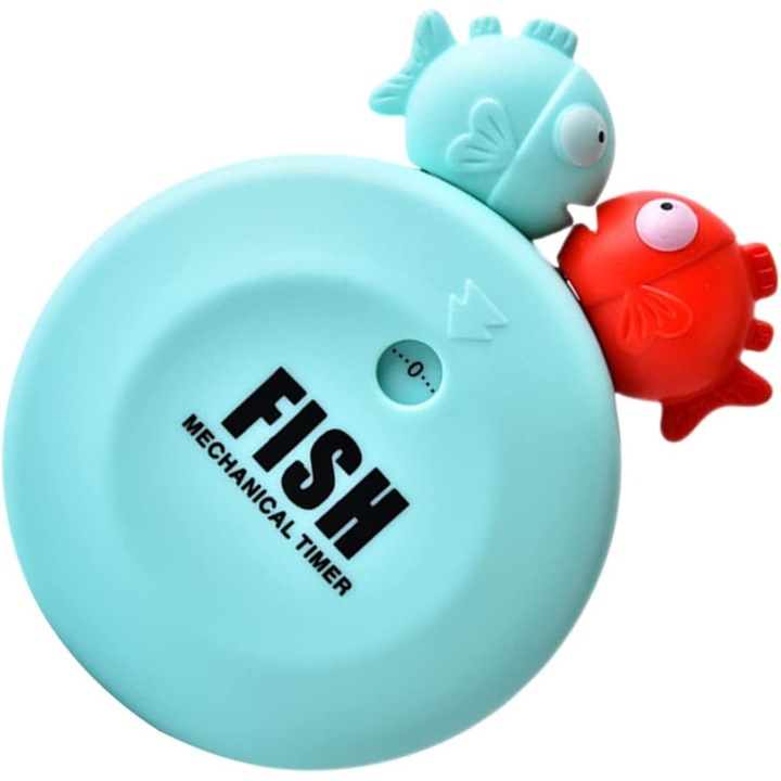 Cronometru de bucatarie mecanic, albastru, fara baterie, pentru gatit