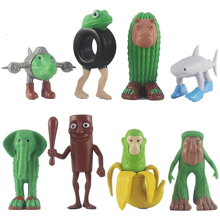 Фигурина Тралалеро Тралала, акула с маратонки, уникален дизайн, фини детайли, многоцветна, комплект от 8 части