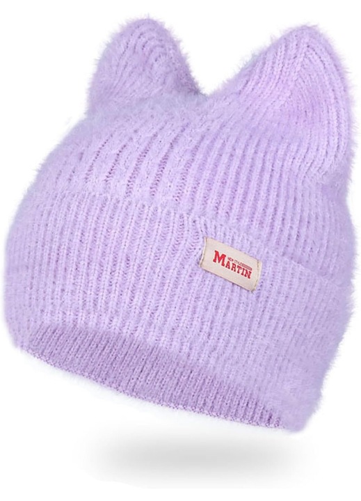 Caciula cu urechi de pisica, Martin, calduroasa, mov, pentru femei si copii