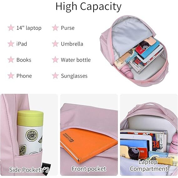 Rucsac casual, 42x30x14cm, 400g, impermeabil, pentru laptop de 14 inch, violet