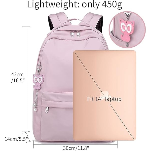 Rucsac casual, 42x30x14cm, 400g, impermeabil, pentru laptop de 14 inch, violet