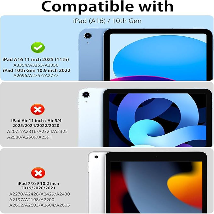 Husa de protectie pentru iPad (A16) 11 generatie de 11 inch 2025, husa pentru iPad 10 generatie de 10, 9 inch 2022, cu suport pentru stilou, husa inteligenta cu suport pliabil in trei, husa spate ultra-subtire din TPU moale, Portocale