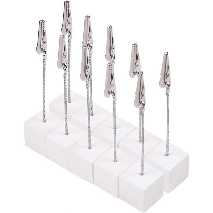 Комплект 20 клипса за бележки, бели, 11x2.3 см