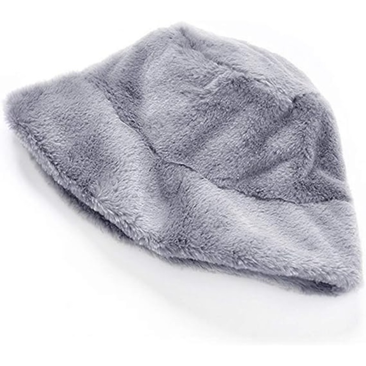 Női sapka, műszőrme béléssel, szürke, télre