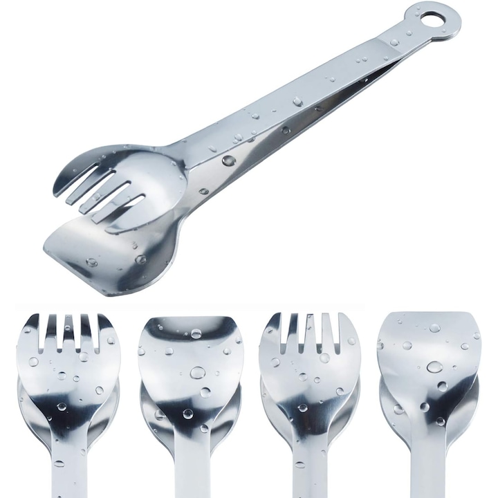 Cleste multifunctional, din inox, set de 4, 15 cm, design ergonomic, utilizare versatila