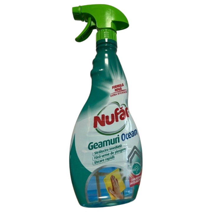 Nufar ablaktisztító, 500 ml, szórófejes, hatékony tisztítás, kellemes illattal