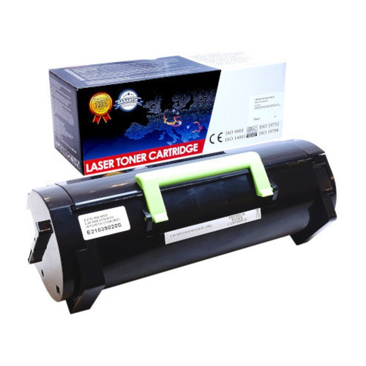 Toner Compatibil Certificat, Lexmark, LEX MX310 (2.5K) LASER EUR (60F2000), 2.5 K Pagini, Negru Premium, Compatibil cu LEXMARK MX 310DN, MX 410DE, MX 510DE, MX 511DE, MX 511DHE, MX 511DTE, MX 611DE, MX 611DHE, MX 611DTE