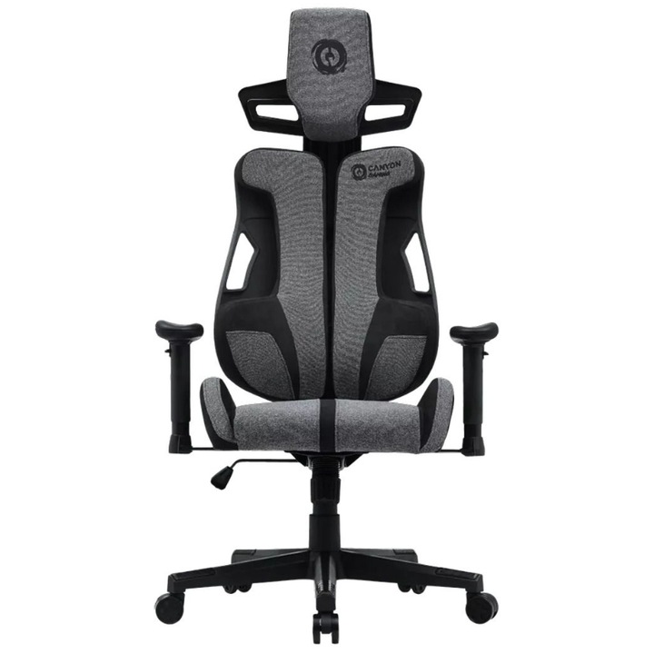 Canyon Morphos gamer szék, fém és műanyag anyagból, állítható magasságú, 2D kartámasz, szürke