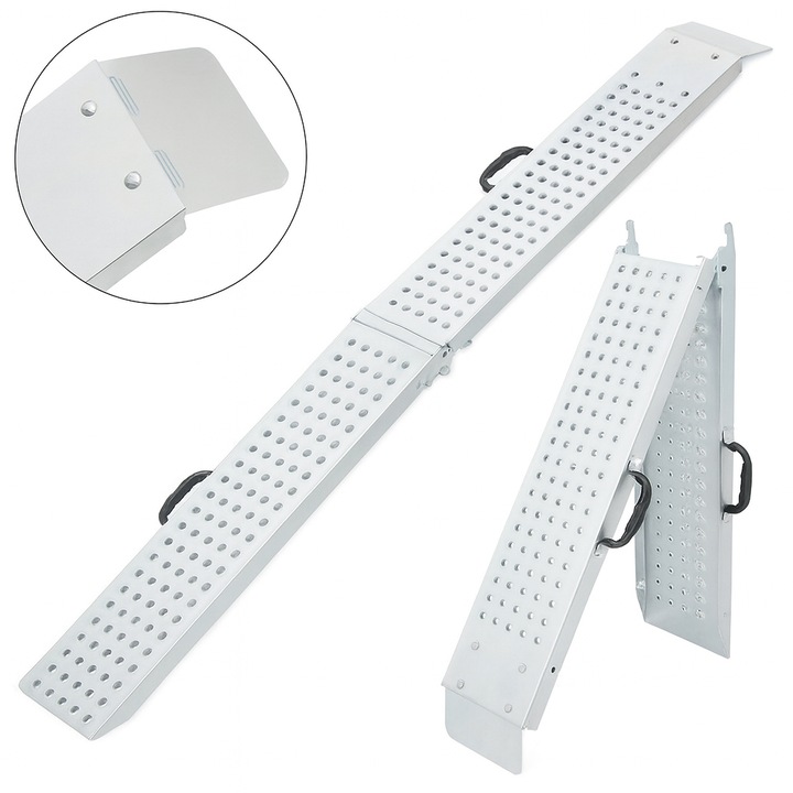 Autórámpa, összecsukható, 180 cm, 2 db-os készlet, robusztus felhajtórámpa autószervizhez és járműkarbantartáshoz