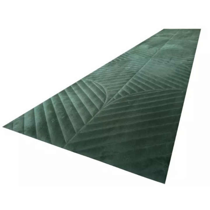 Panou 3D tapitat pentru perete si tavan, decorativ, flexibil, izolator, marime 270x60x0, 5cm, Verde Smarald